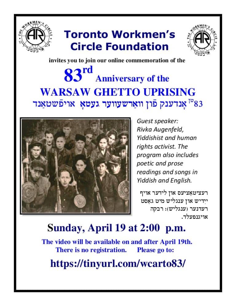 83rd Anniversary of the Warsaw Ghetto Uprising
